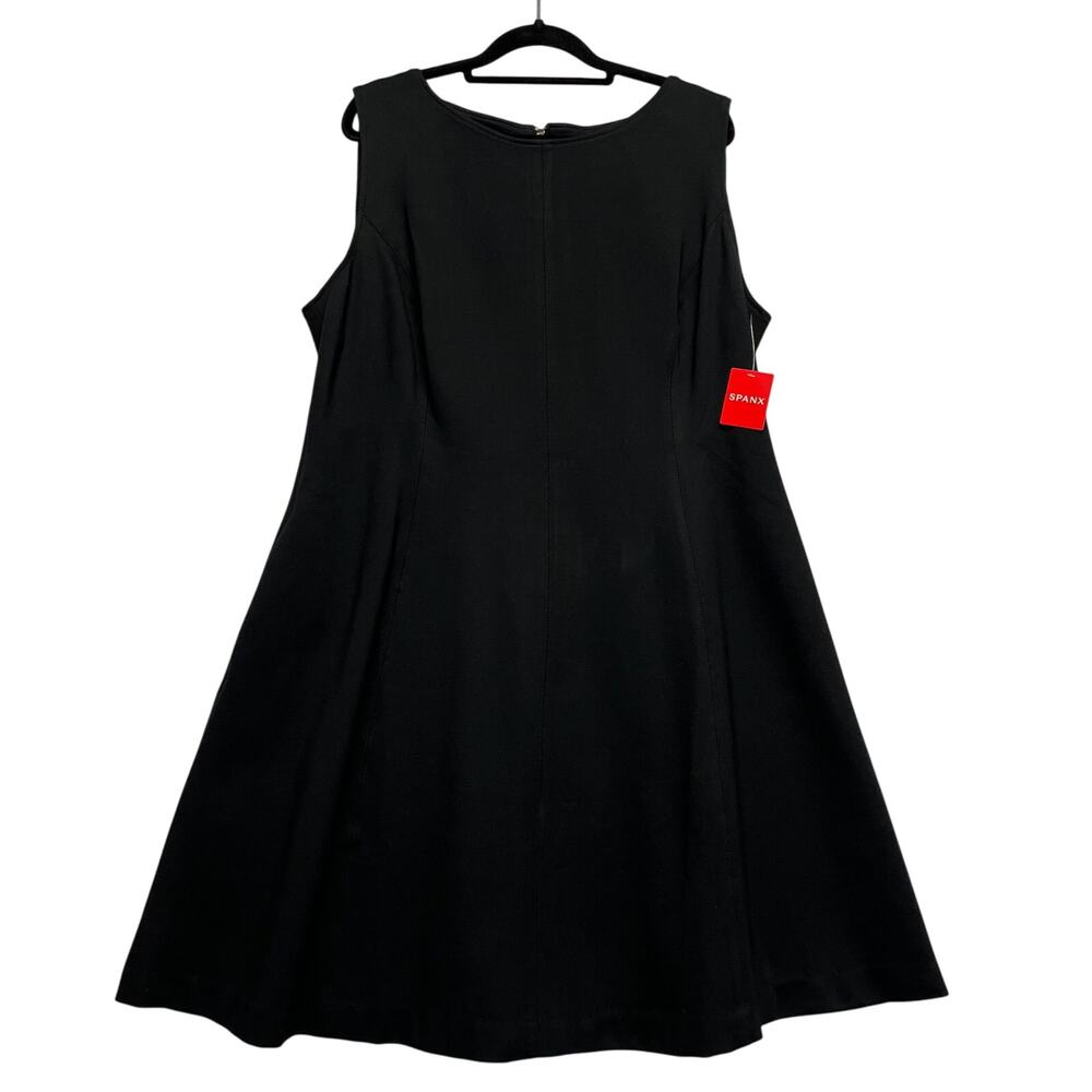 Spanx Womens Dress 1X Glam NYE Sleeveless Flair Stretch Whimsy Goth Slimming
